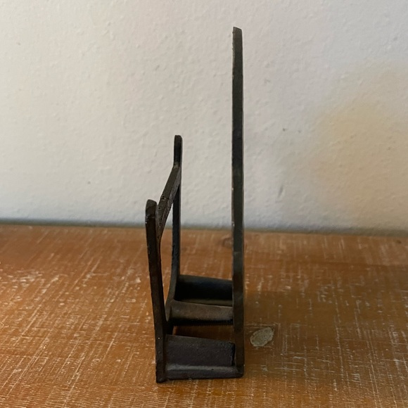 Vintage Metal Cast Stained Glass Basket Napkin Letter Holder Ornate - Picture 4 of 5